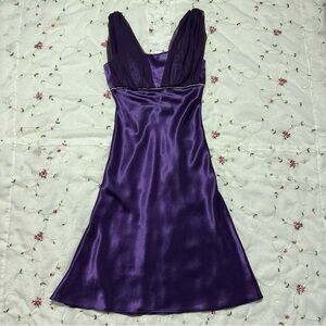 Elegant Purple Satin Dress